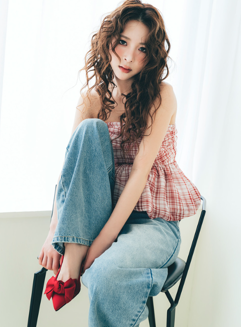 韓國女團ILLIT同款~ 格紋平口背心 [gn462]