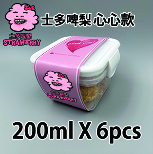【心心紙腰封】士多啤梨味200ml小禮密實盒 X 6盒