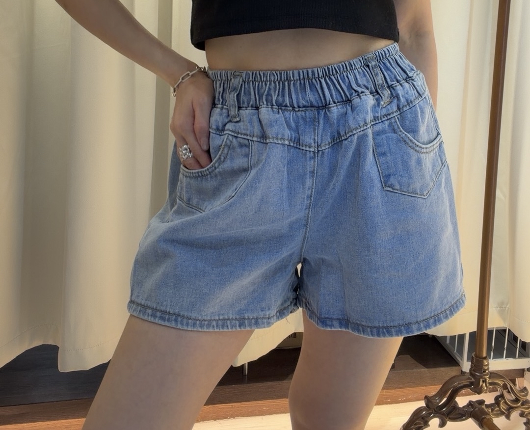 彈性腰牛仔短褲