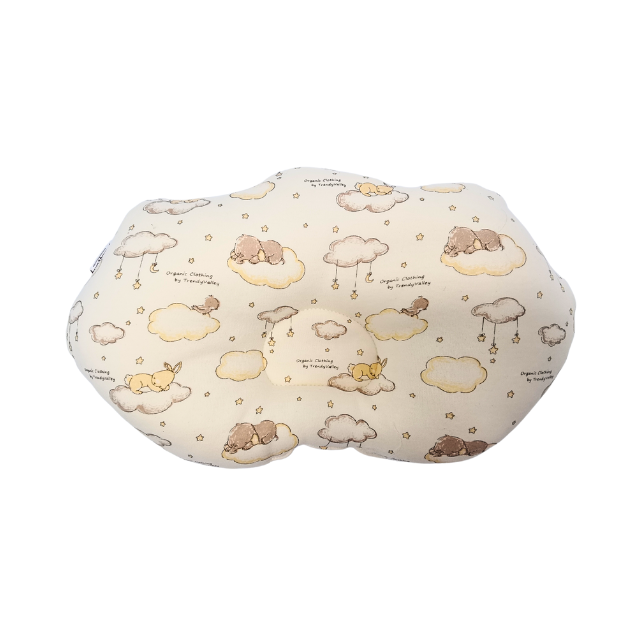 Trendyvalley Organic Cotton Baby Newborn Head Protection Dimple Pillow