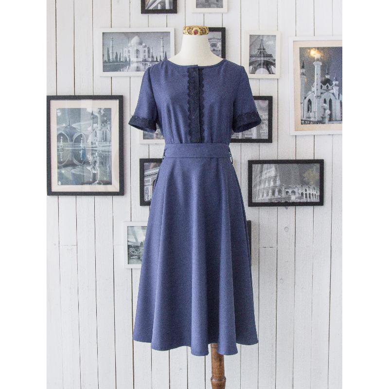 (SOLD OUT) Vintage Inspired Indigo Lace Dress (FM047)