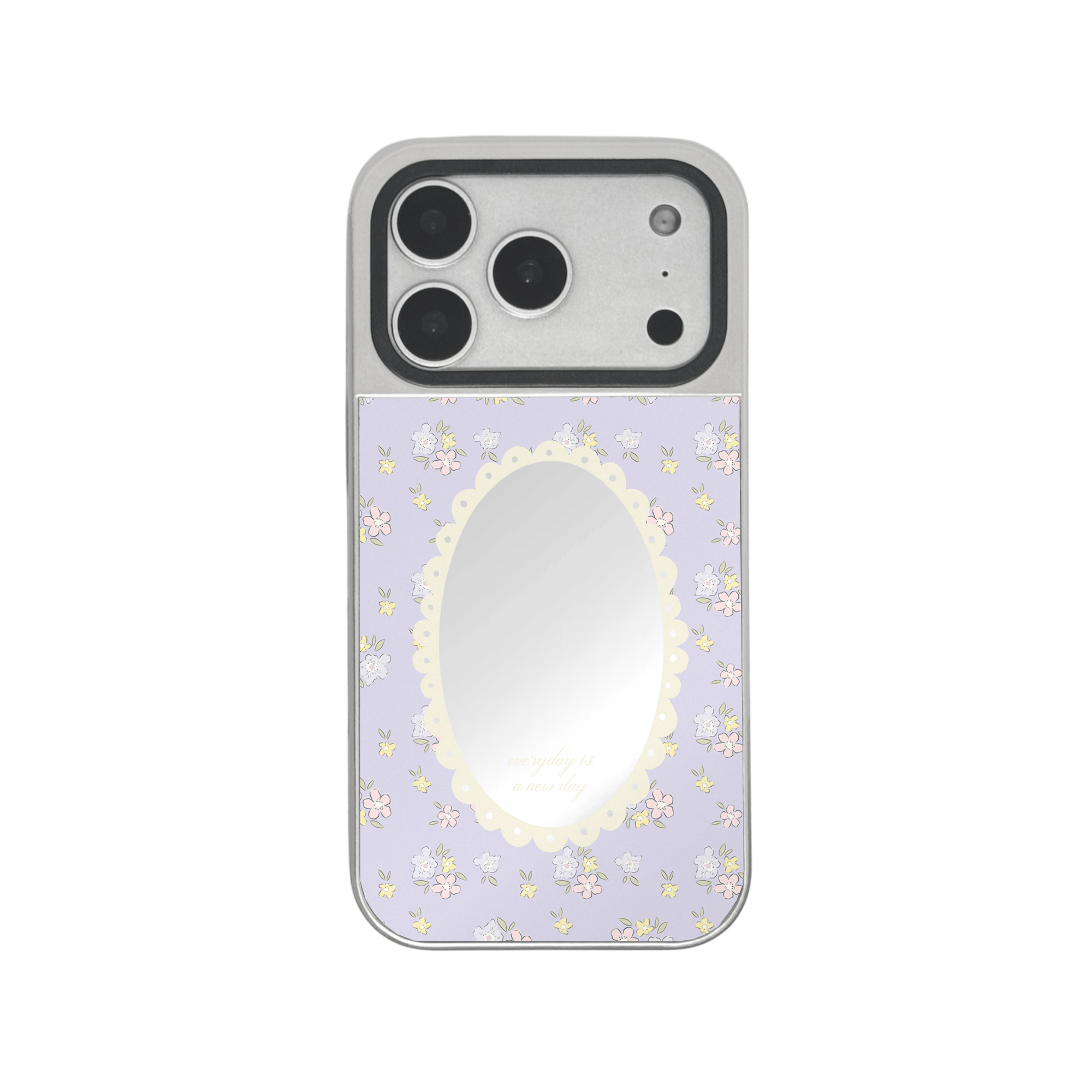 【Summer Petal Whisper *MilkyPurple*】銀框鏡面MagSafe iPhone Case