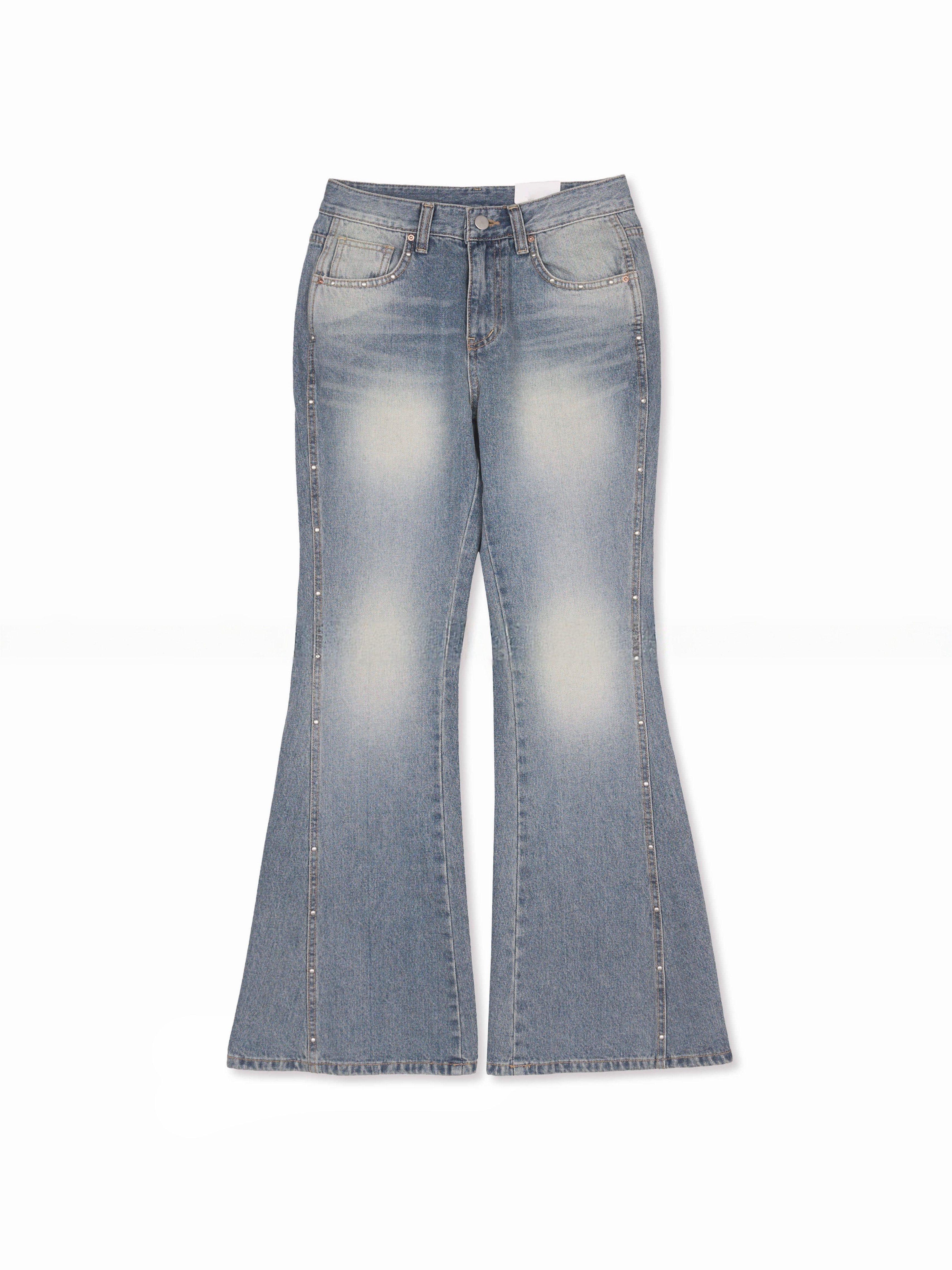 Studded Flare Denim Jeans