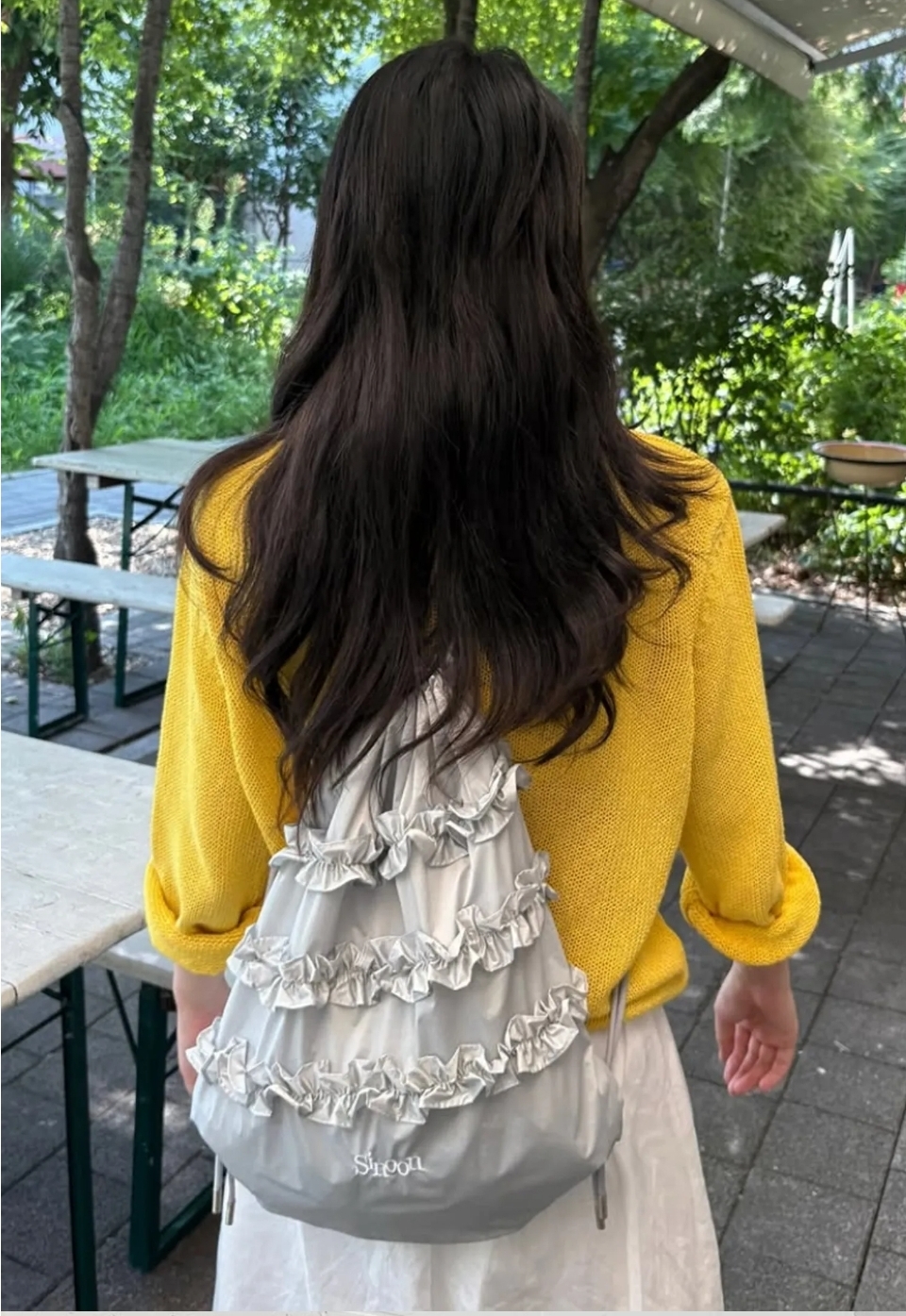 SINOON Ruffle String Bag
