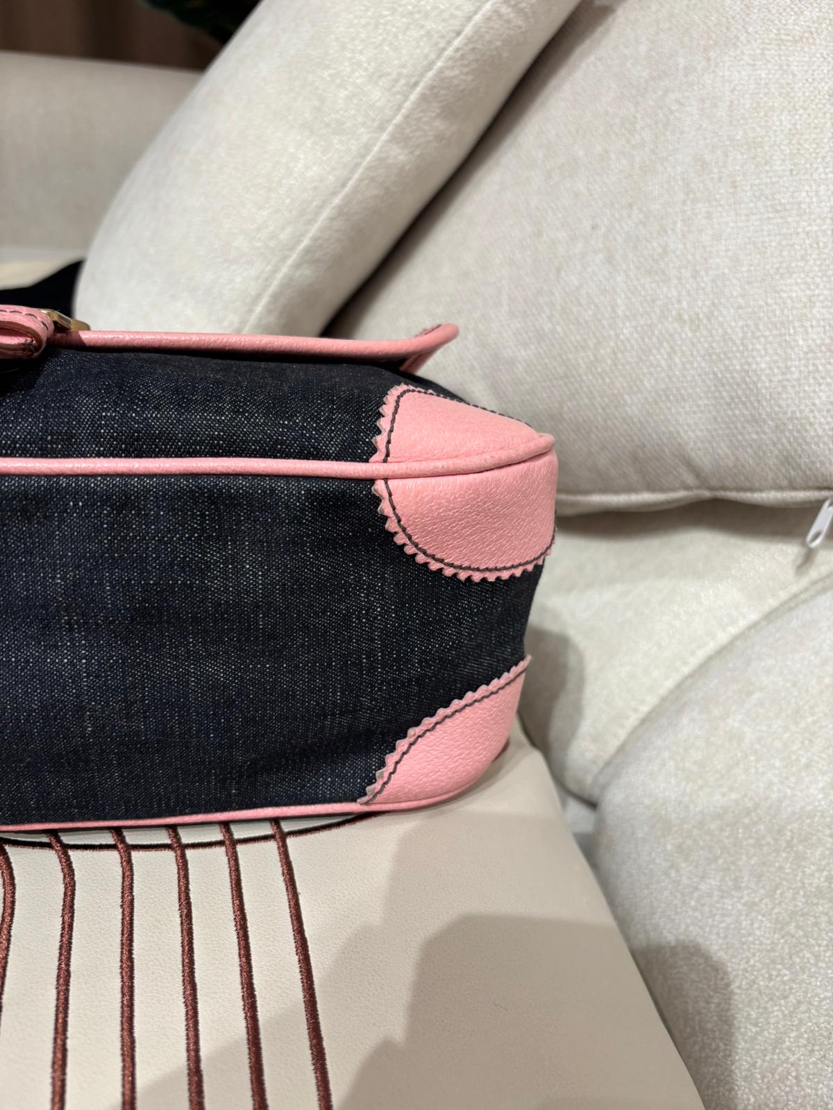 Miu miu denim hobo flap bag 100%Authentic ,90%new