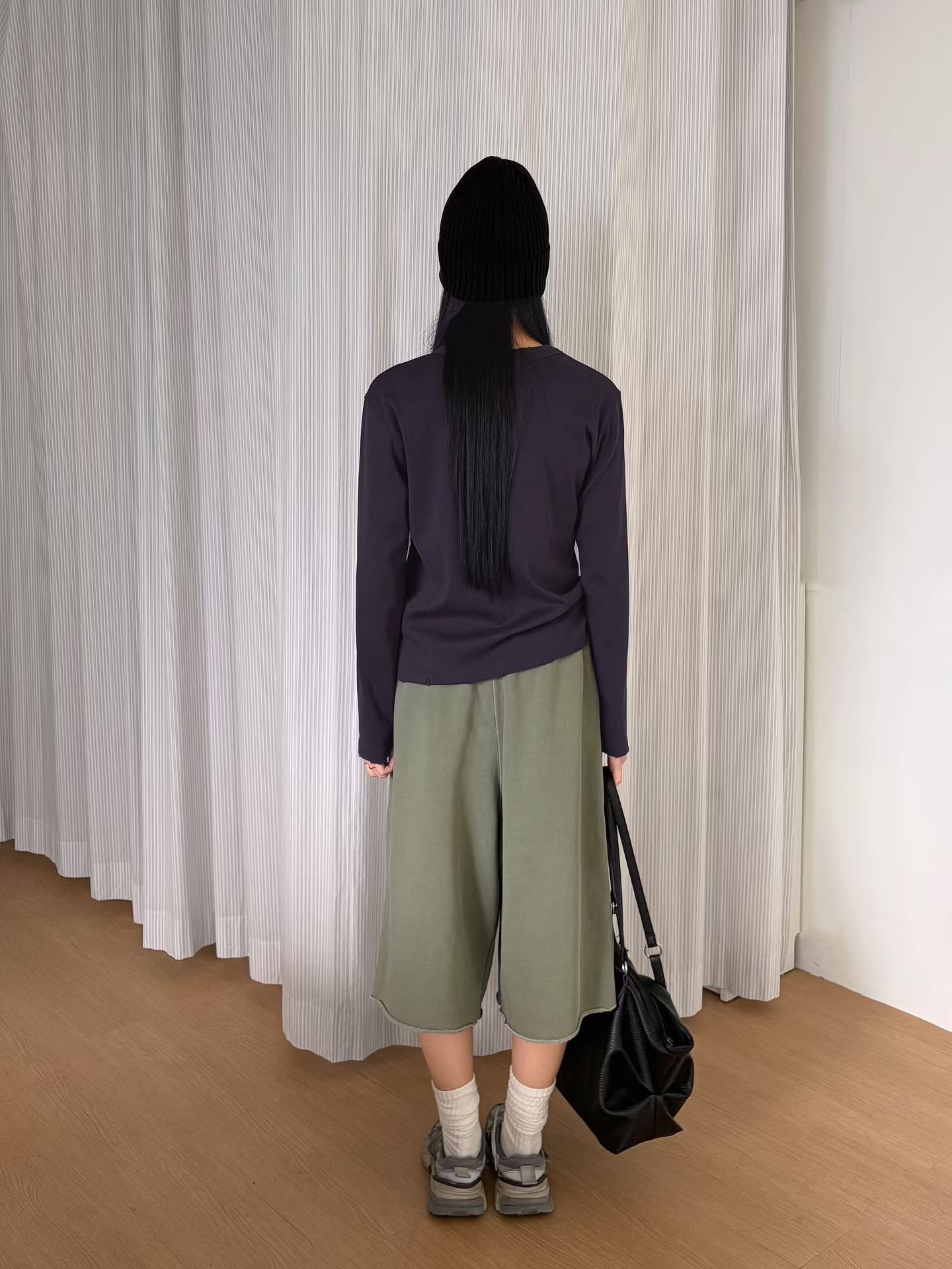 Washed cotton shorts