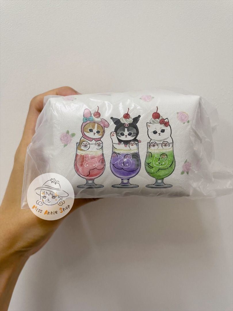 現貨 日版 鯊魚貓 mofusand x Sanrio Characters 梳打汽水匙扣收納包