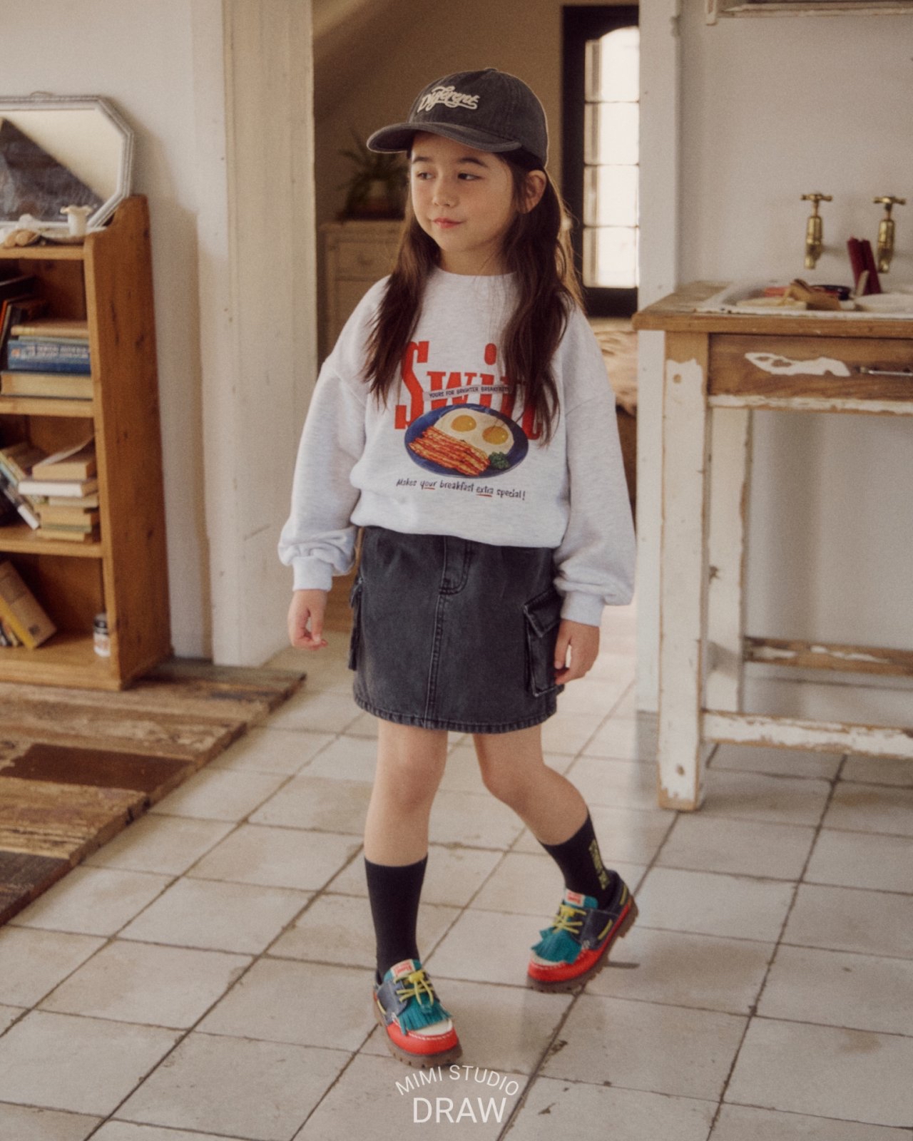 Bymimi | Demin skirt (Black/Blue