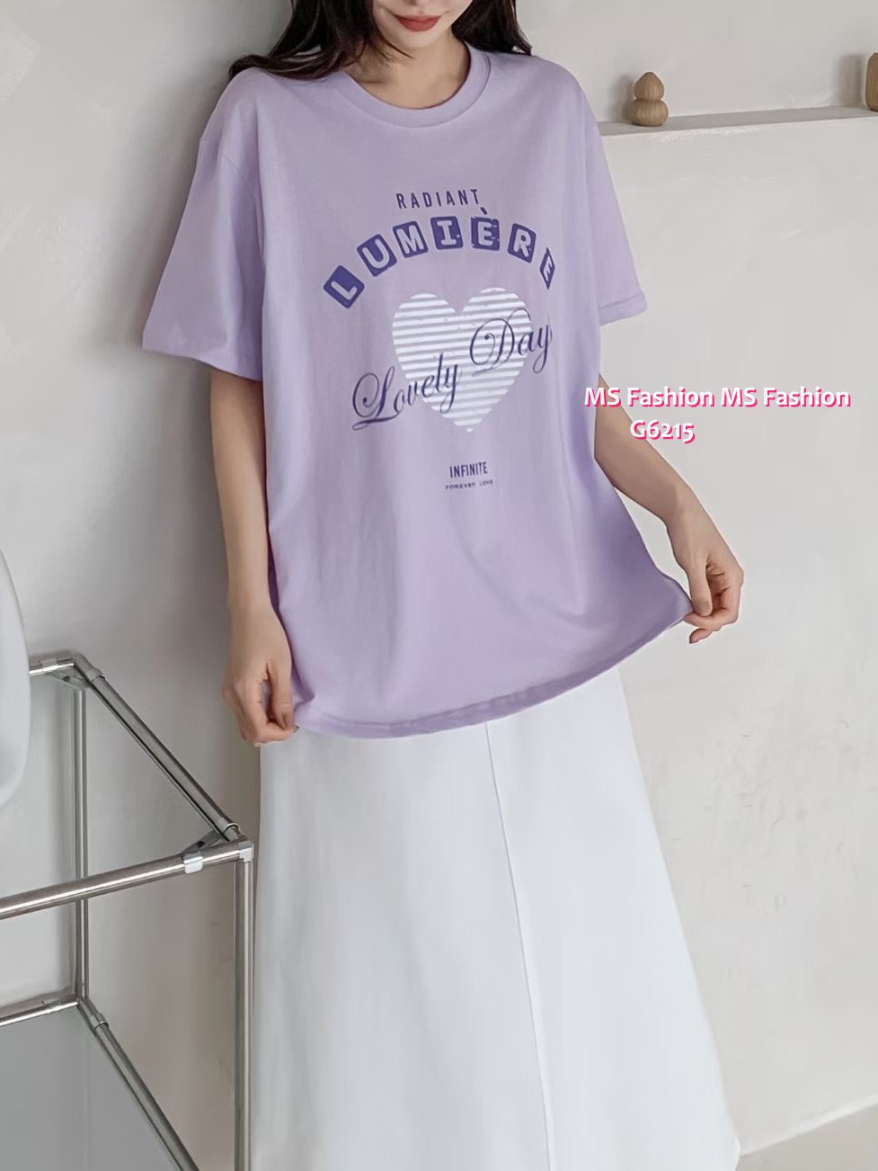 G6215 韓國🇰🇷心心字母tee