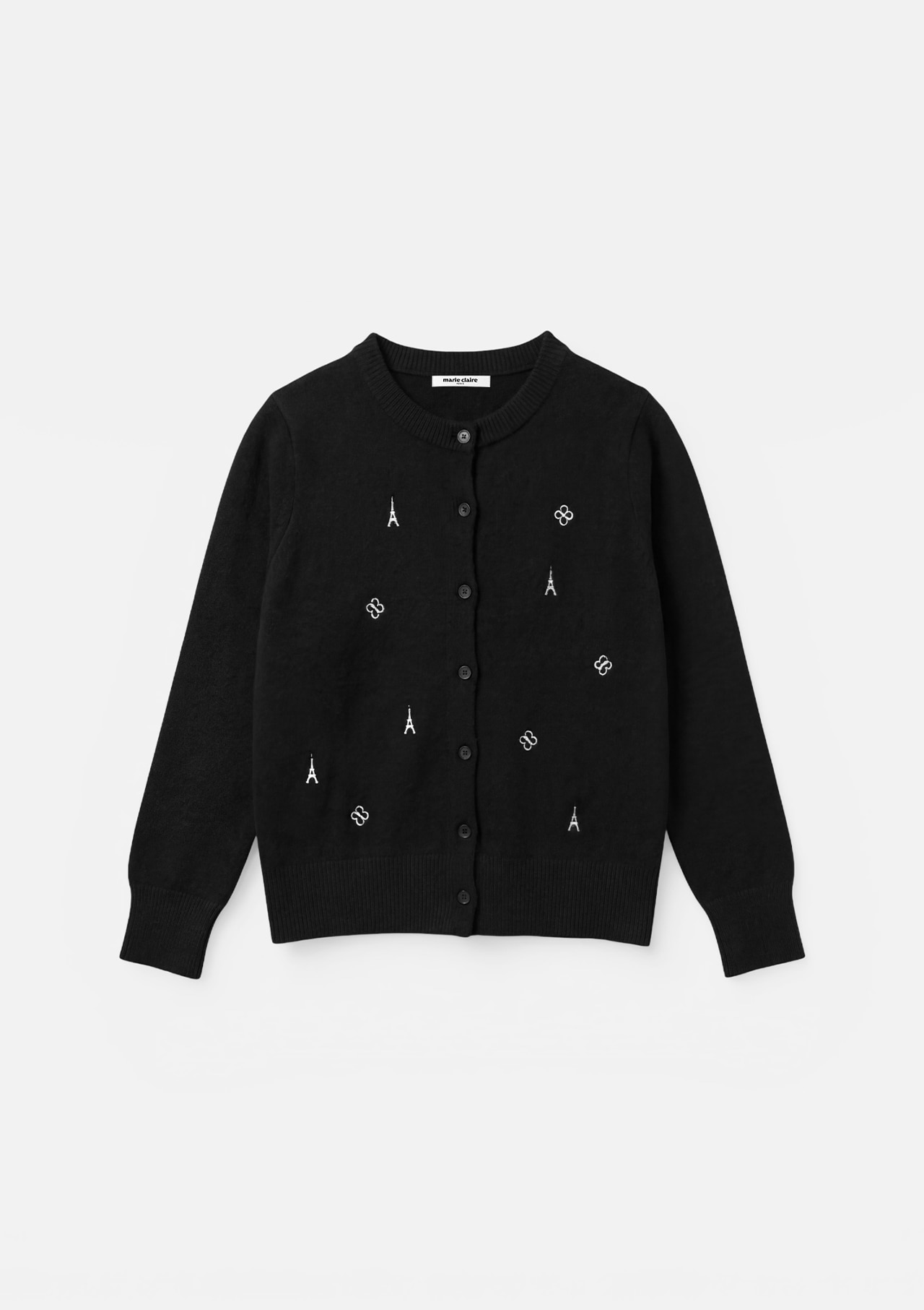 Marie Claire Lucky Clover Eiffel Tower🇫🇷Knit Sweater