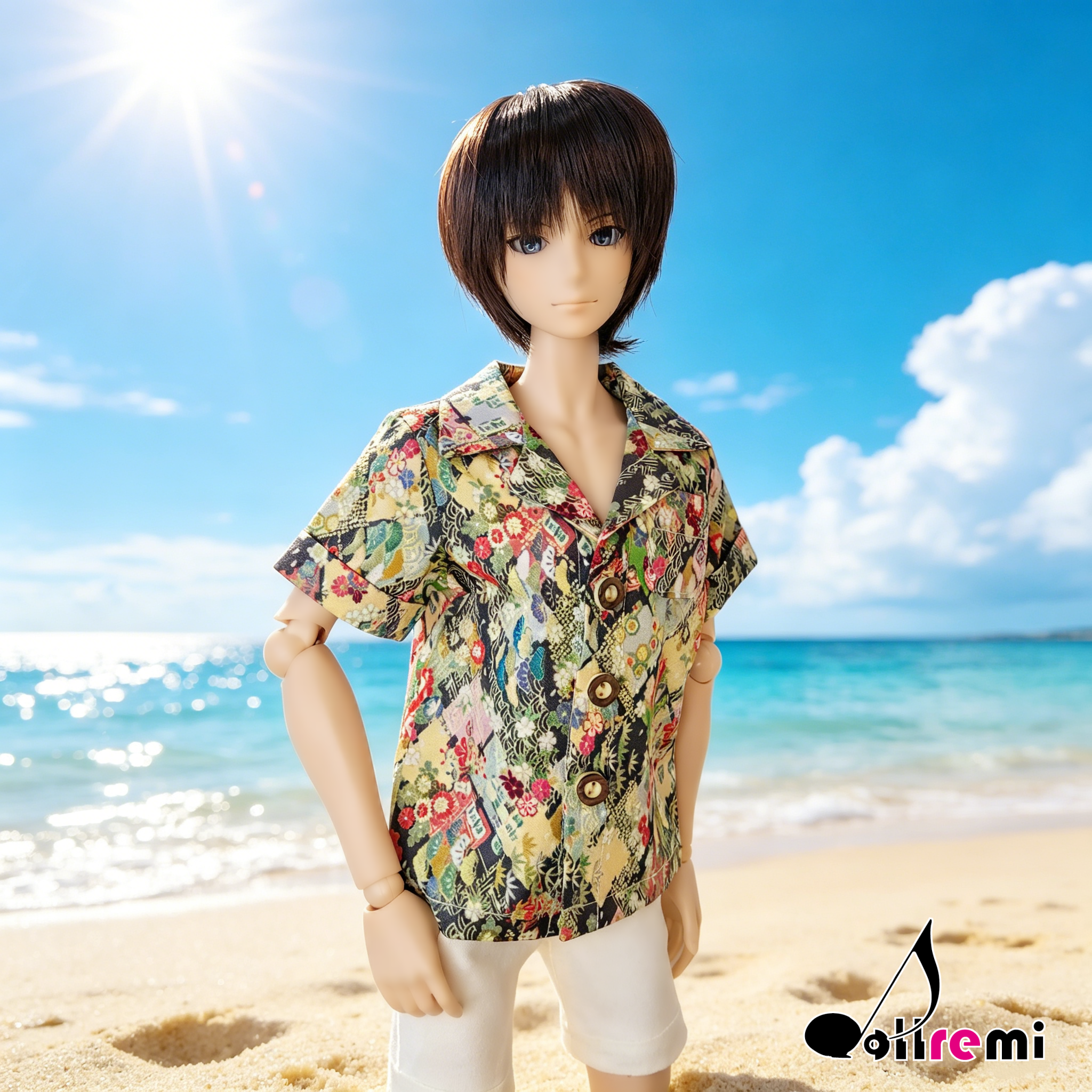 【dollremi】(DD0532A) 男裝花紋短袖襯衫 Men's Floral Short Sleeve Shirt
