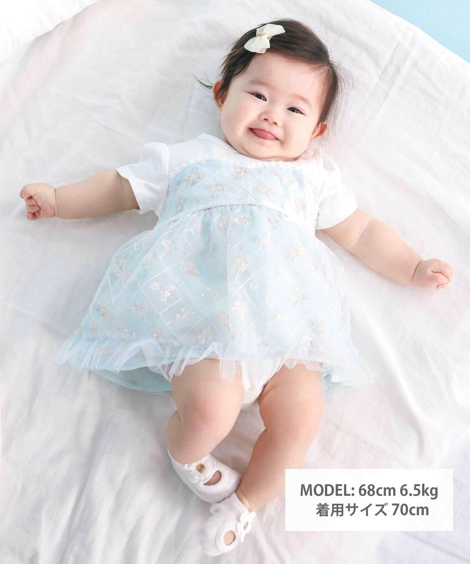 🇯🇵預訂 日本直送🇯🇵Slap Slip Baby兩色胸衣式花卉薄紗短袖包屁裙