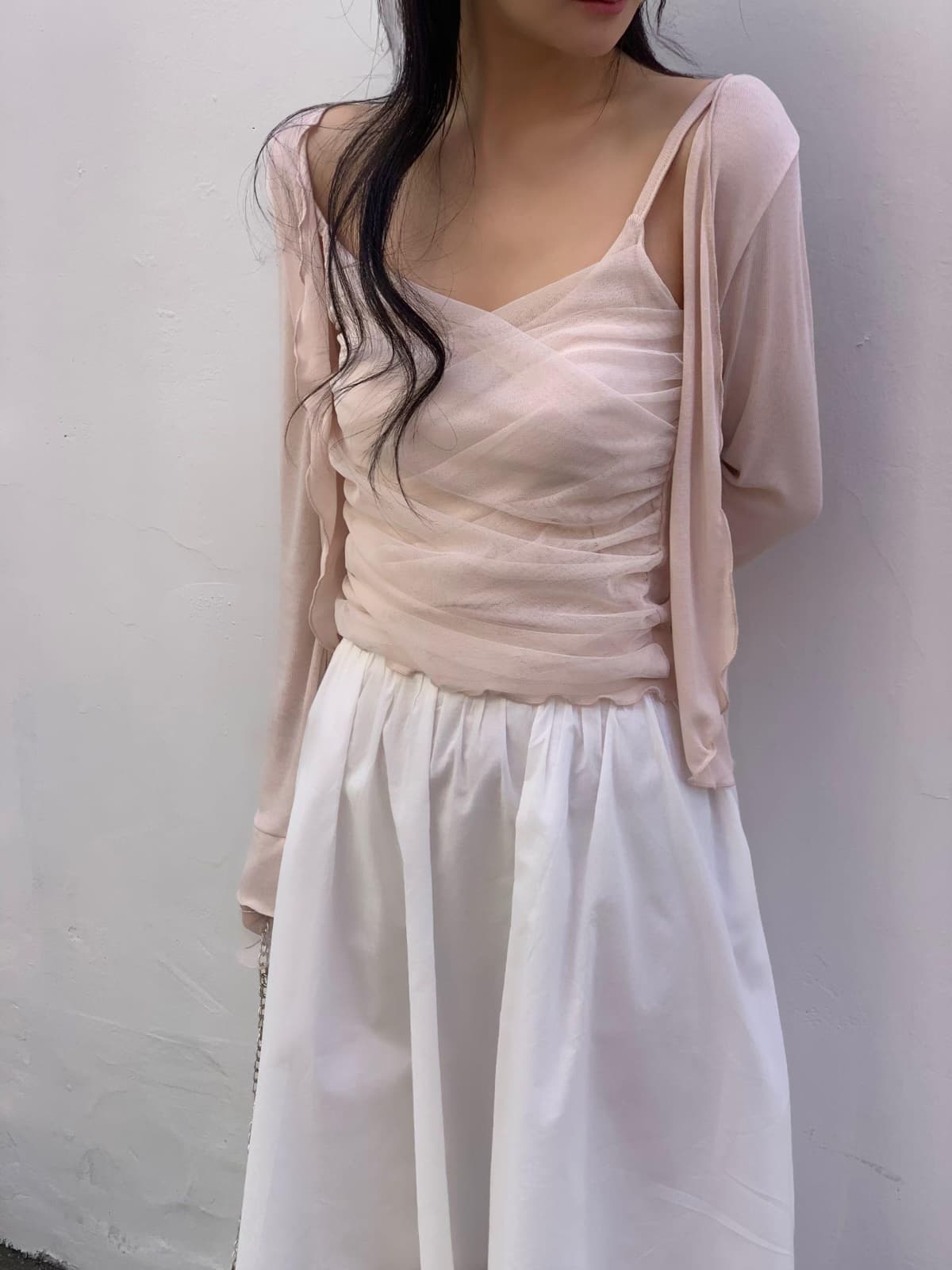 【直播追加款】附內墊！輕薄網紗吊帶套裝