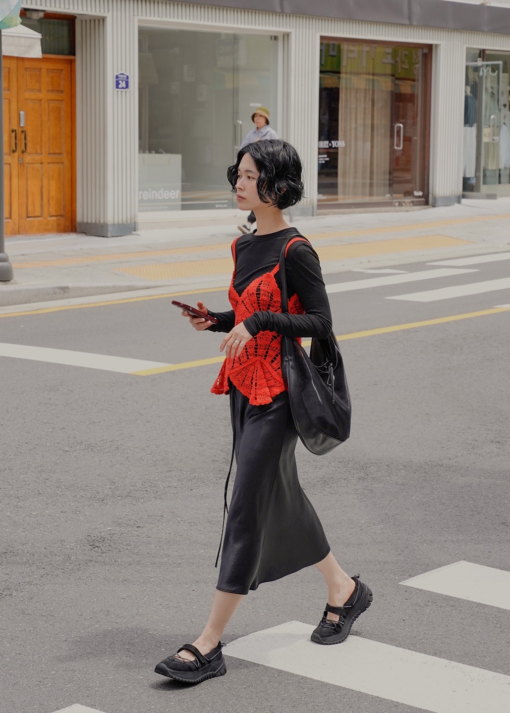 🇰🇷韓國女裝Kwani - Curvee Hobo Bag Organza Black
