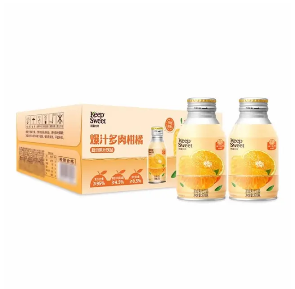 keepsweet 恬蜜光年 爆汁多肉柑橘 複合果汁飲品 橙汁 270g*15瓶 平行進口