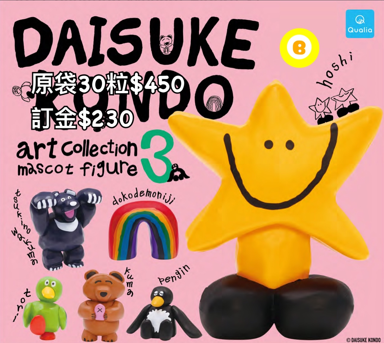 Preorder預訂7/2026年daisuke kondo扭蛋原袋30粒