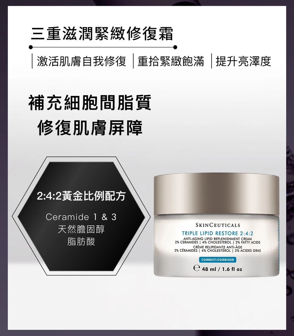 (現貨) SKINCEUTICALS 三重滋潤緊緻修復霜 Triple Lipid Restore 2.4.2 48ml
