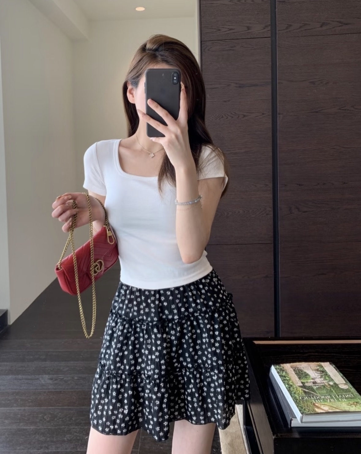 SK335碎花A字半身裙