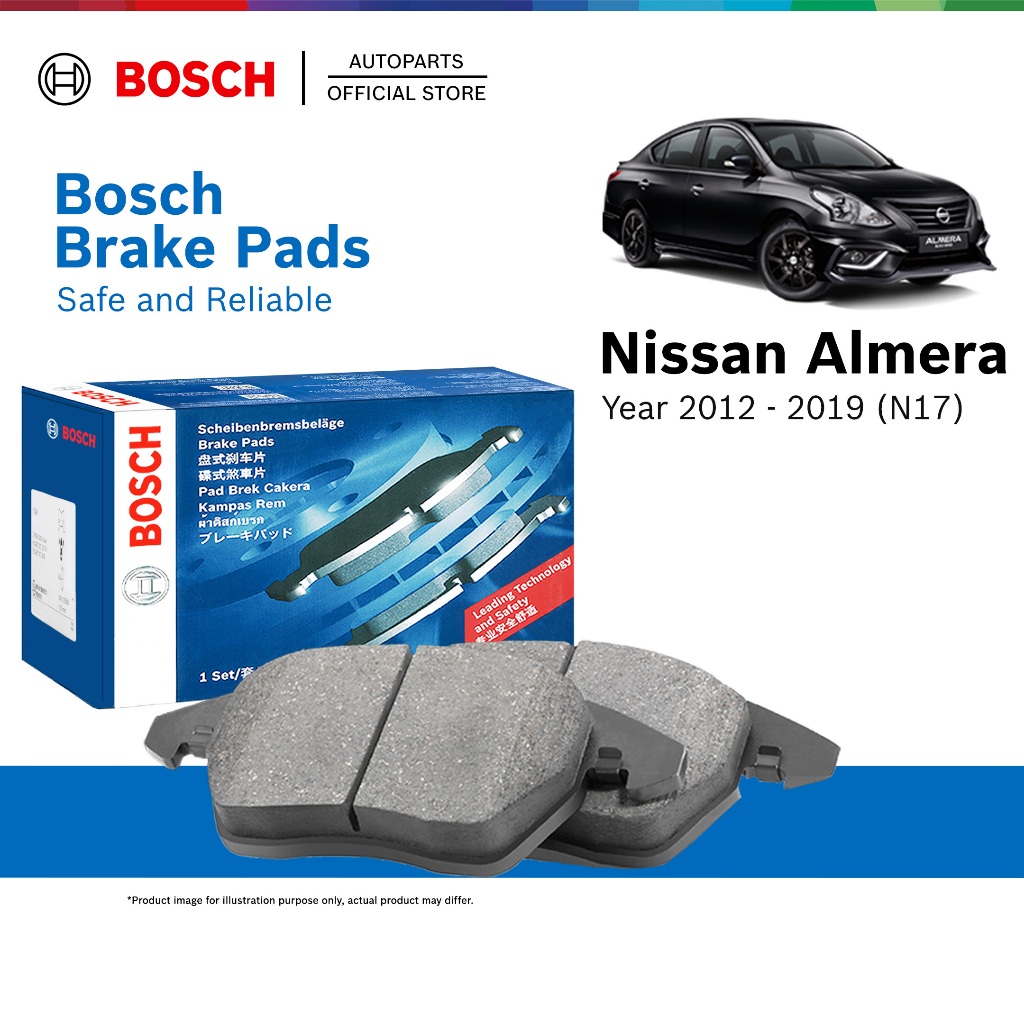 Bosch Front Brake Pads for Nissan Almera N17 (2012 - 2019)  0986AB1049 GDB7742
