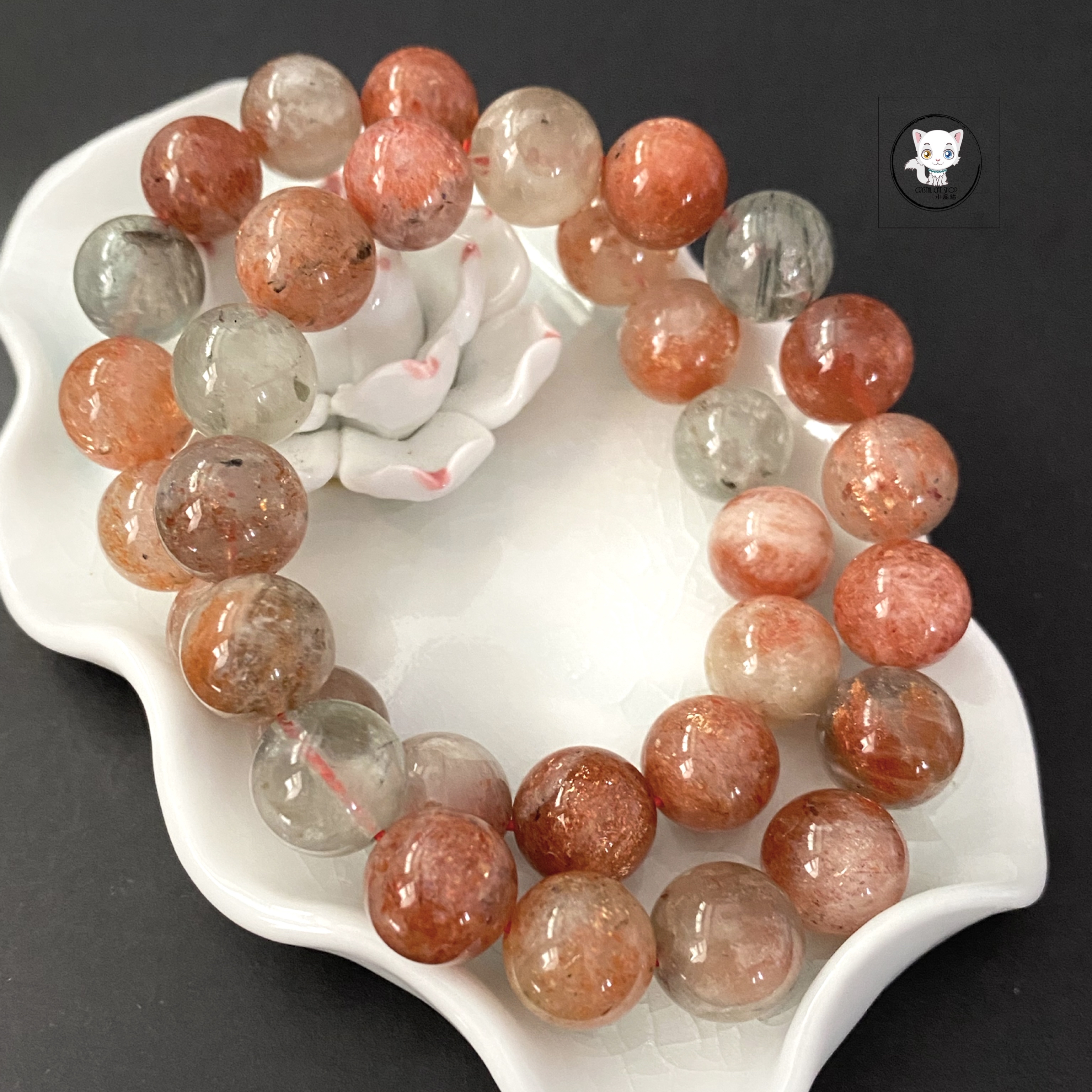 天然阿魯沙金太陽石手鏈 12.5mm