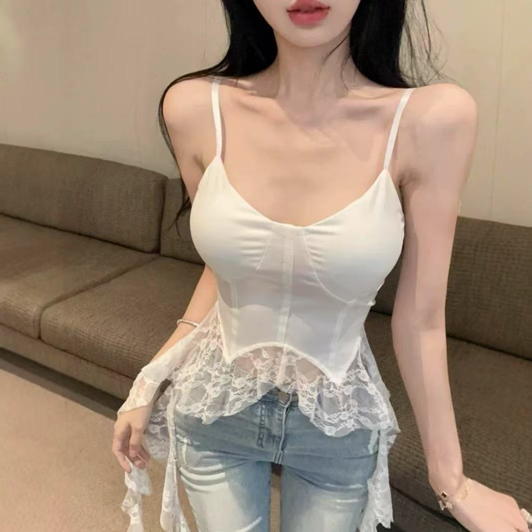TP333飘带蕾丝背心
