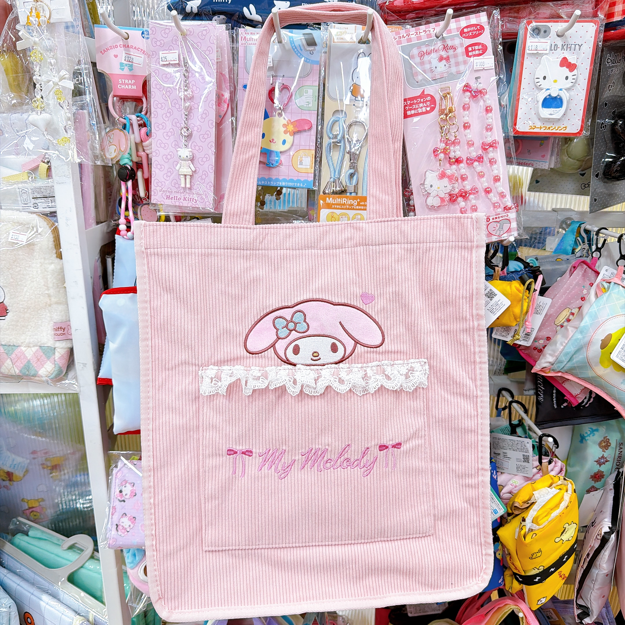 日本直送日本版Sanrio 燈芯絨系列側孭袋
