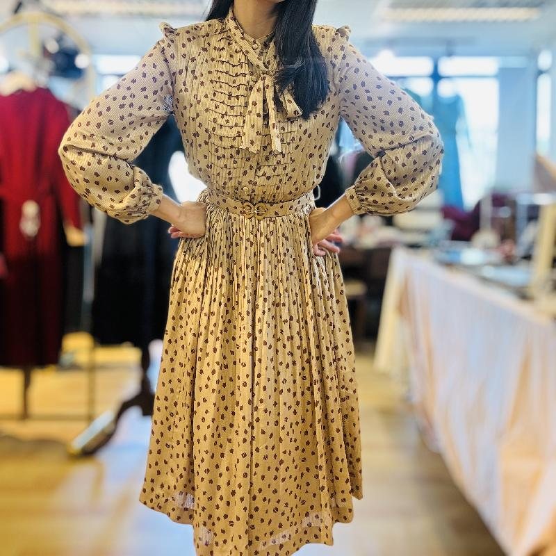 Vintage Japanese Leopard Pattern Dress With Original Belt (PP001-16)