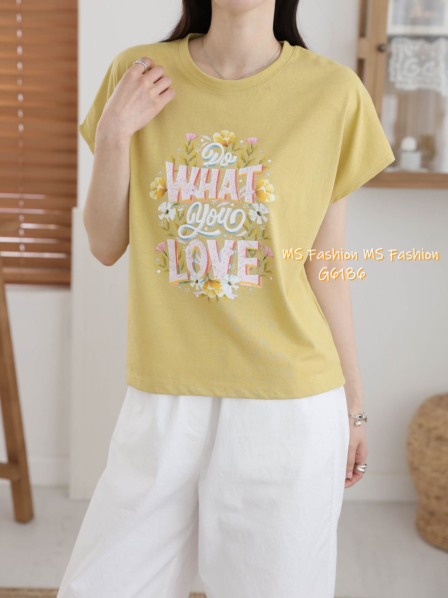 G6186 韓國🇰🇷花花字母靚print top