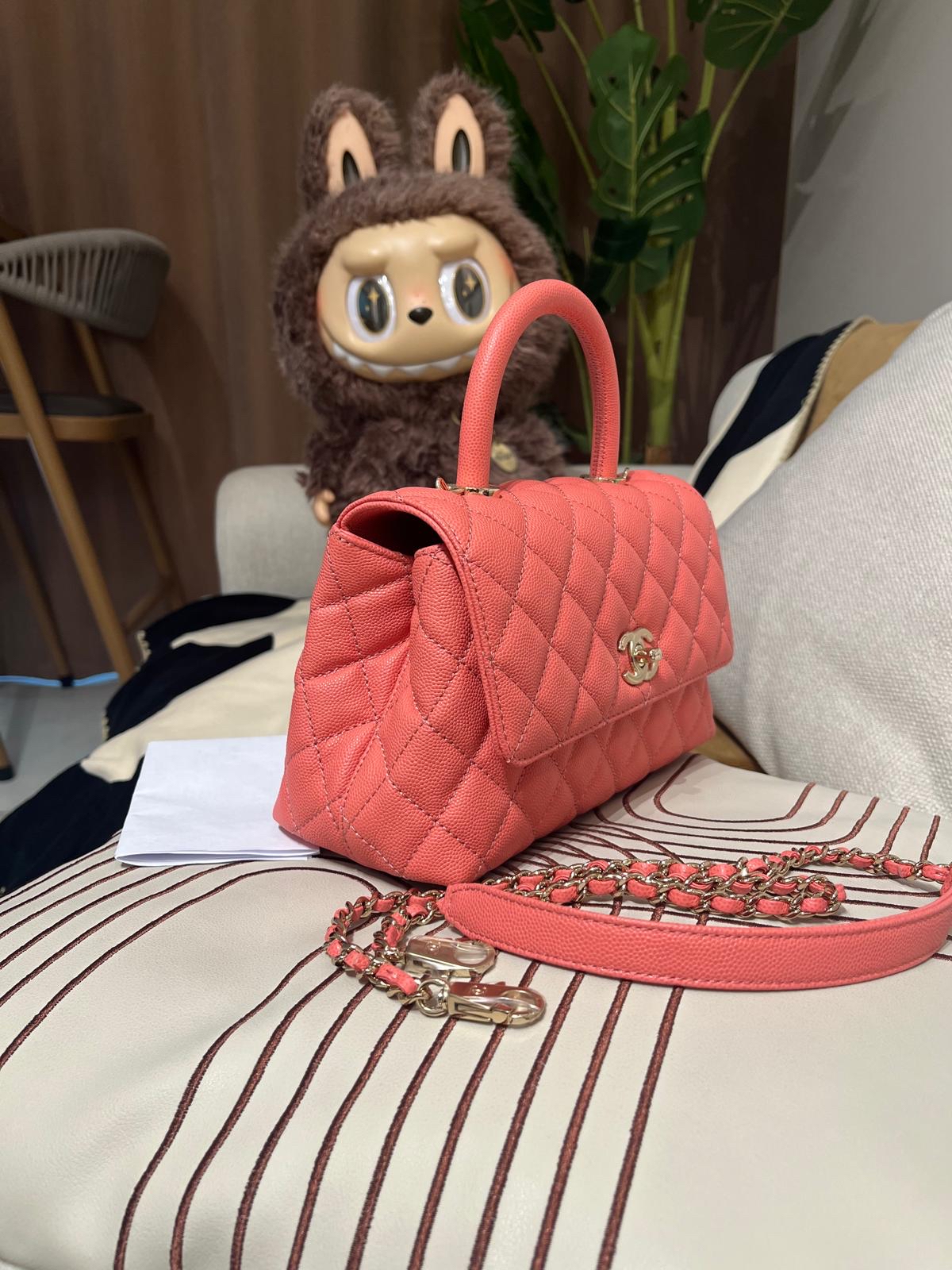 全新Chanel coco handle small 荔枝牛皮晶片 100%Authentic ,全新貨品 ✅收據副本✅晶片✅塵袋✅Box
