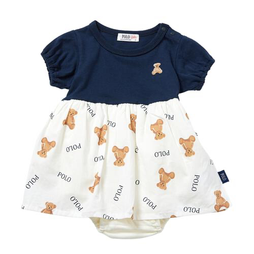 🇯🇵預訂 日本直送🇯🇵Polo Baby小熊刺繡滿印短袖包屁裙