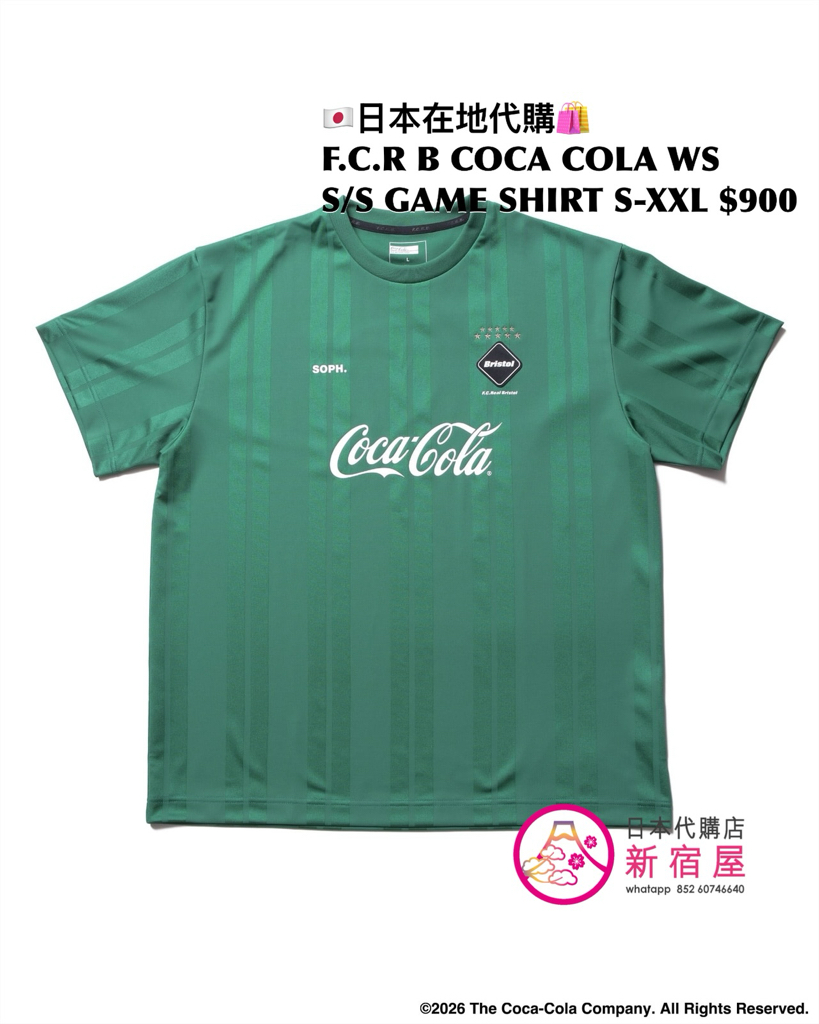 F.C.REAL BRISTOL x COCA COLA WEAVE STRIPE GAME SHIRT 