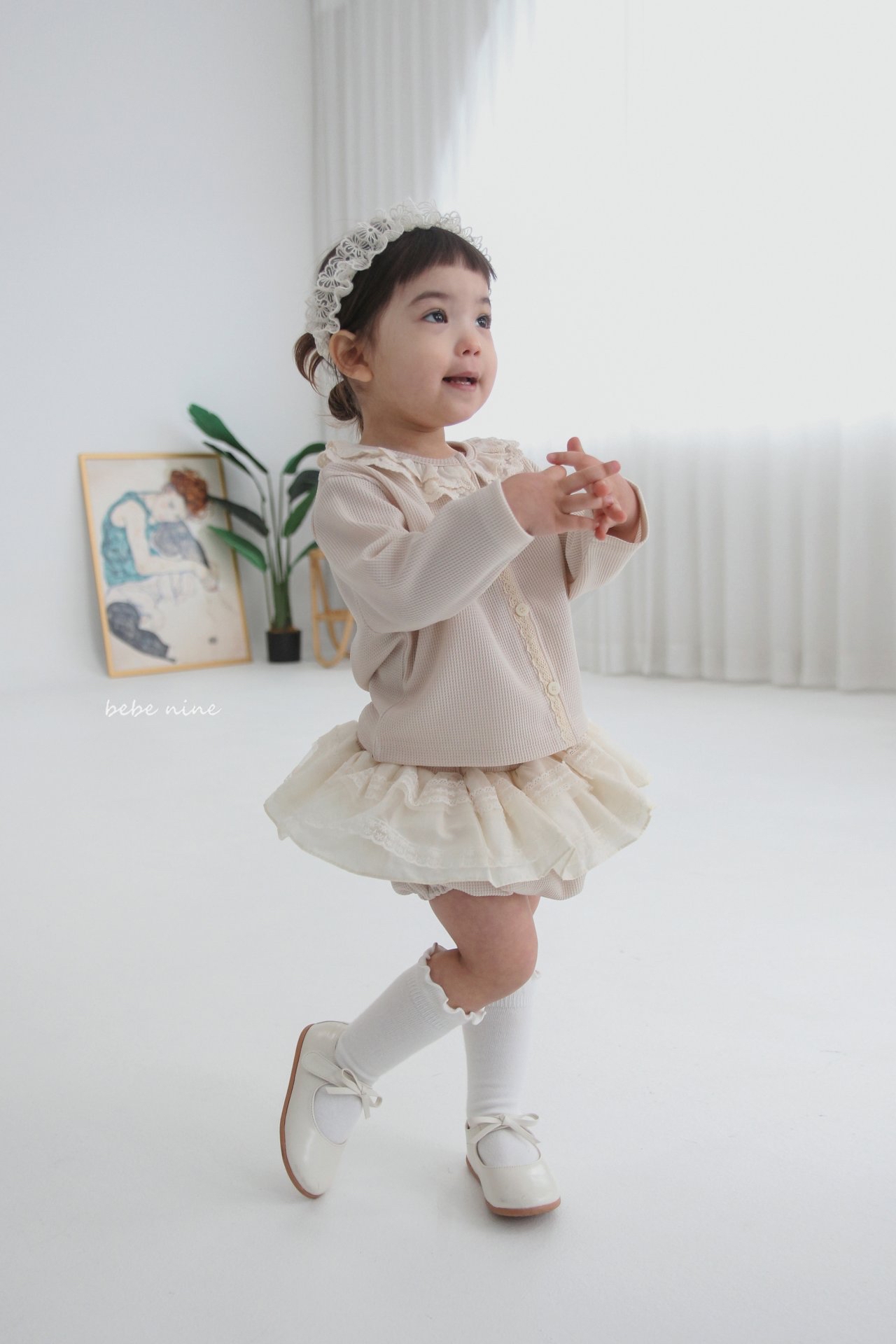 🌸預訂 韓國直送🌸🇰🇷Bebenine兩色蕾絲層疊裙擺燈籠褲