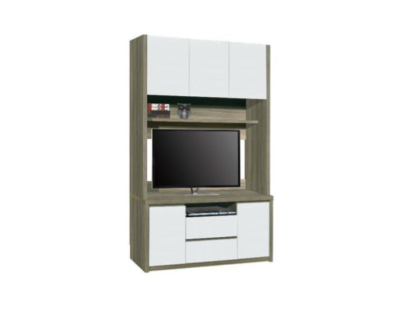 HH-228-210/棕木紋配亮光白色組合柜上座配205