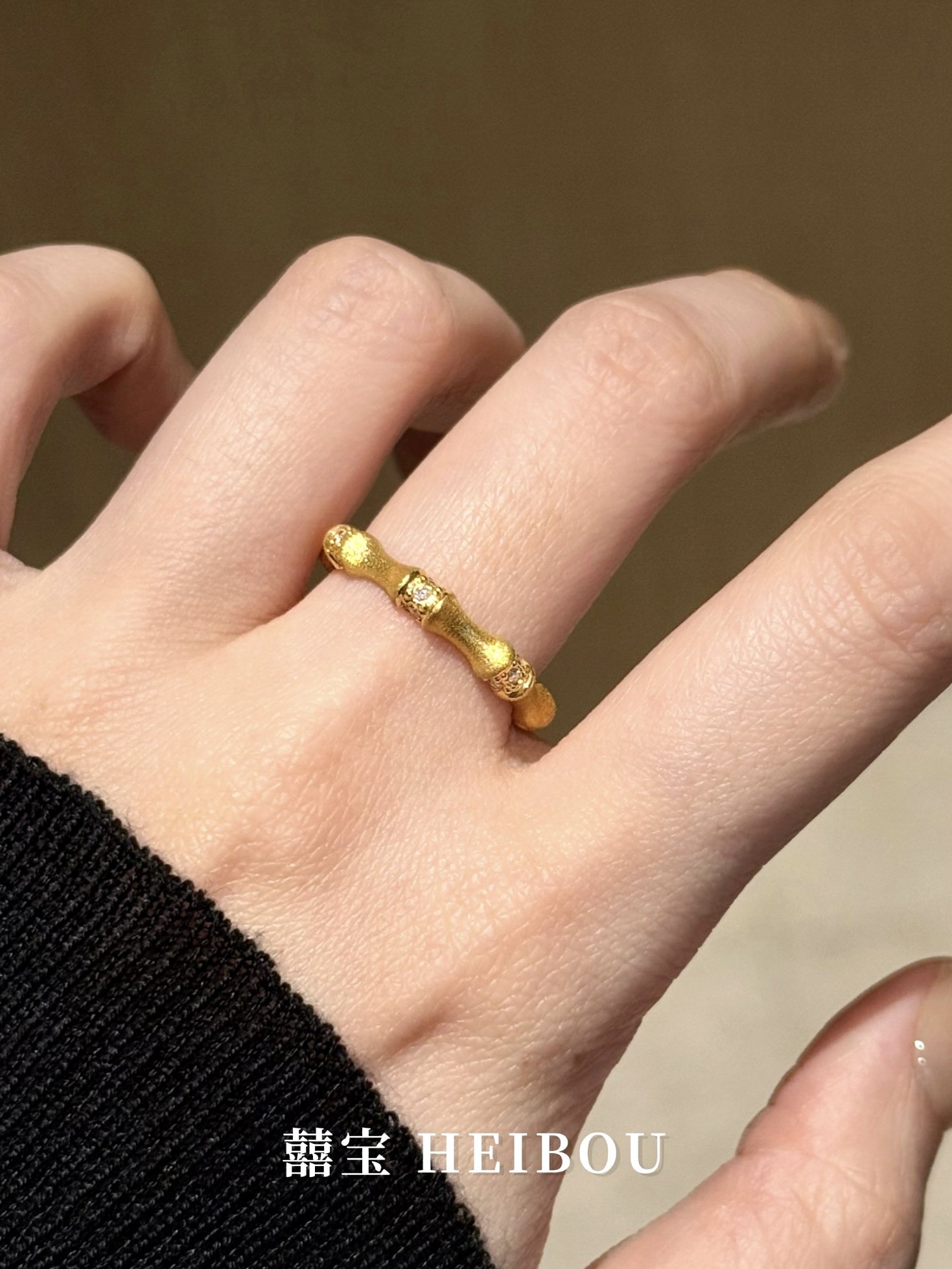 【5D镶嵌】竹节拉丝戒指