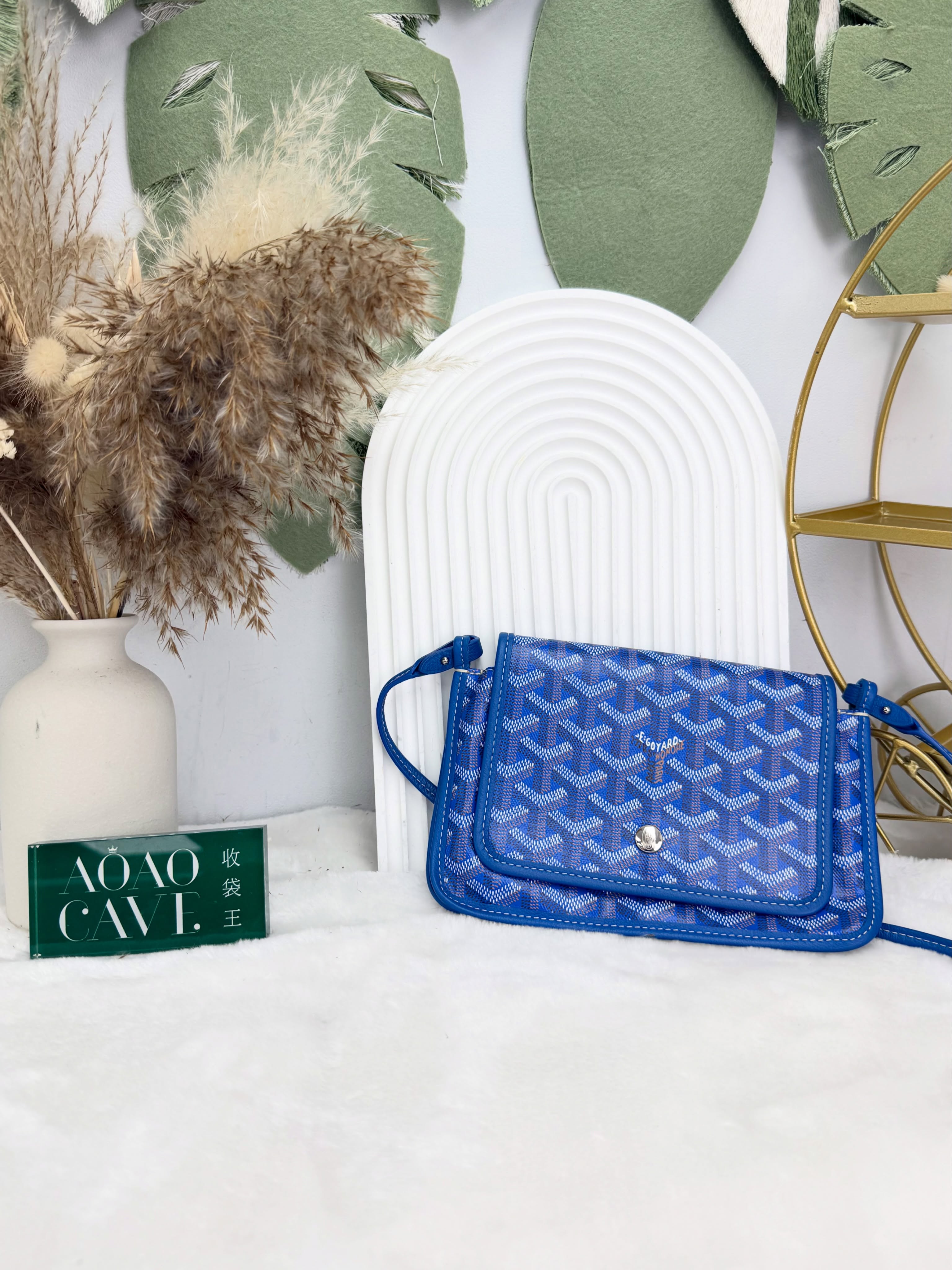 Goyard 👜 PRE OWNED 💼藍色老花信封包 💙