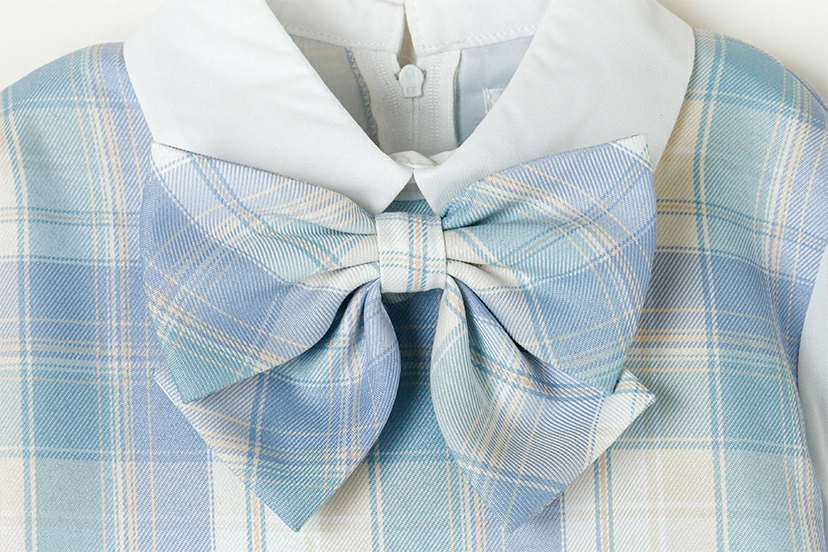 🆕【⭐訂購⭐】 🇯🇵日本直送🌀格紋泡泡長袖連衣裙+披肩外套 四件套 華麗套裝［2款選］🌀[ELBA-0078][260214]