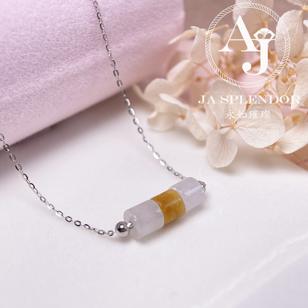 D-04D 天然翡翠A玉 平安招財幸運純銀項鏈