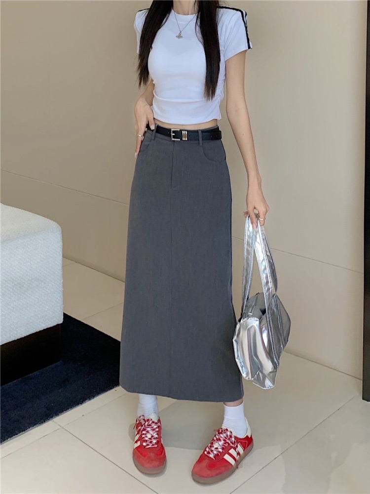 SK304高腰直筒长裙