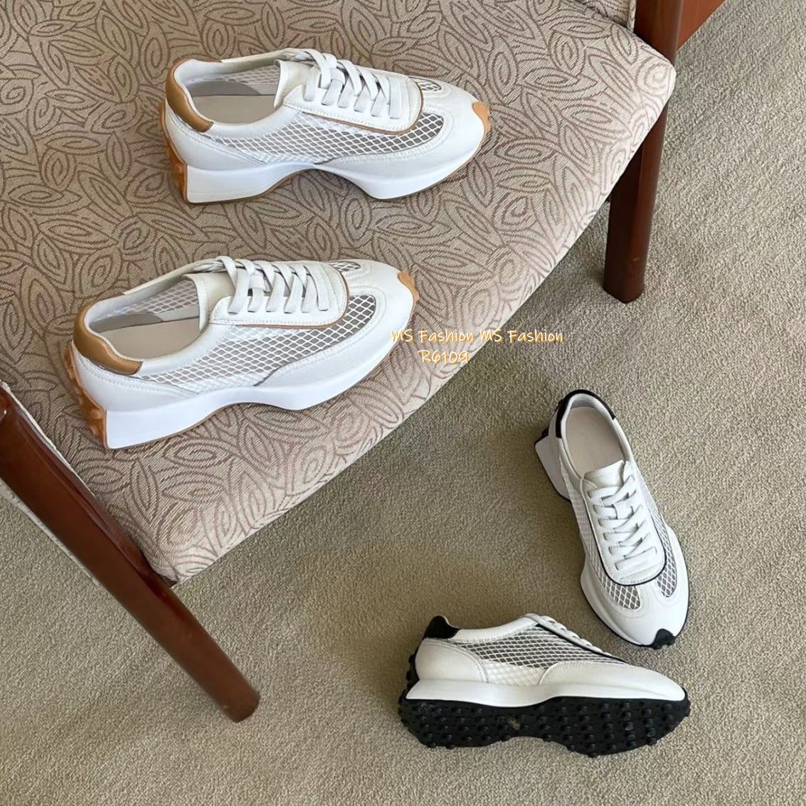 R6109 韓國🇰🇷真皮拼網料sneakers