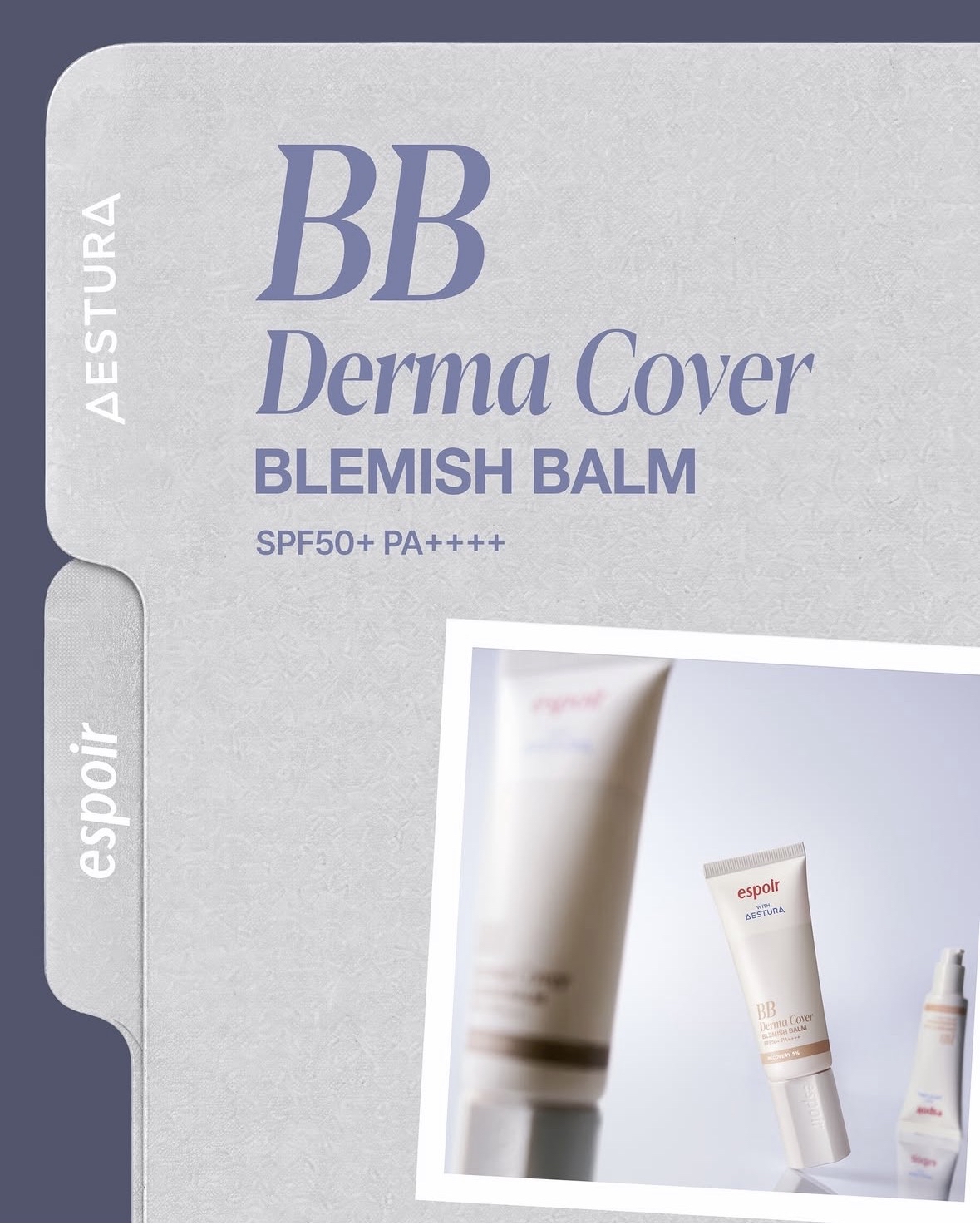[韓國espoir] espoir x AESTURA 共同研發 BB Derma Cover BLEMISH BALM SPF50+ PA++++ 限時送AESTURA Cleansing Form 2x30g (預購商品）