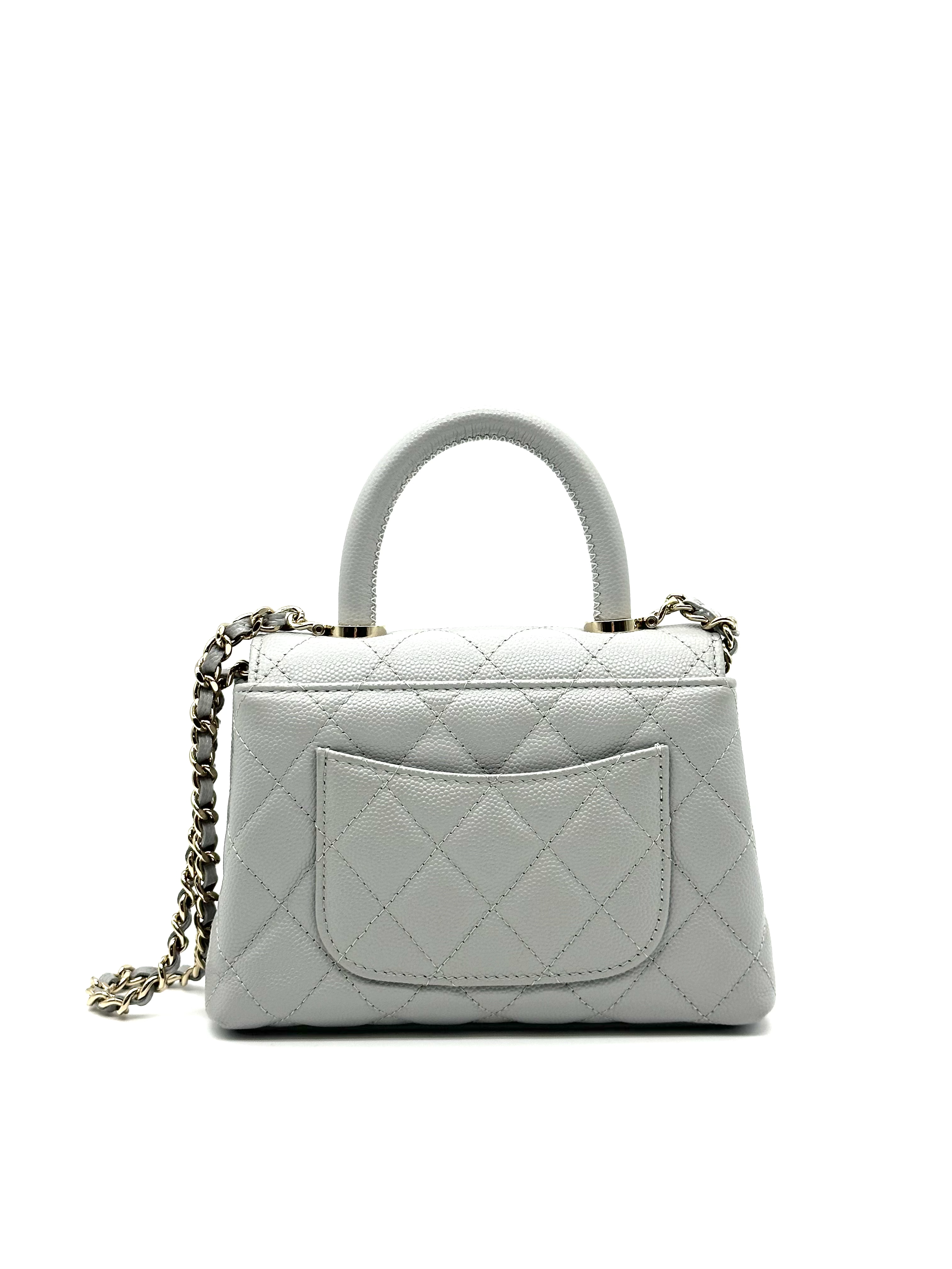 Pre-Owned CHANEL Quilted Caviar Coco Top Handle Flap Bag / Product Code: 26042109