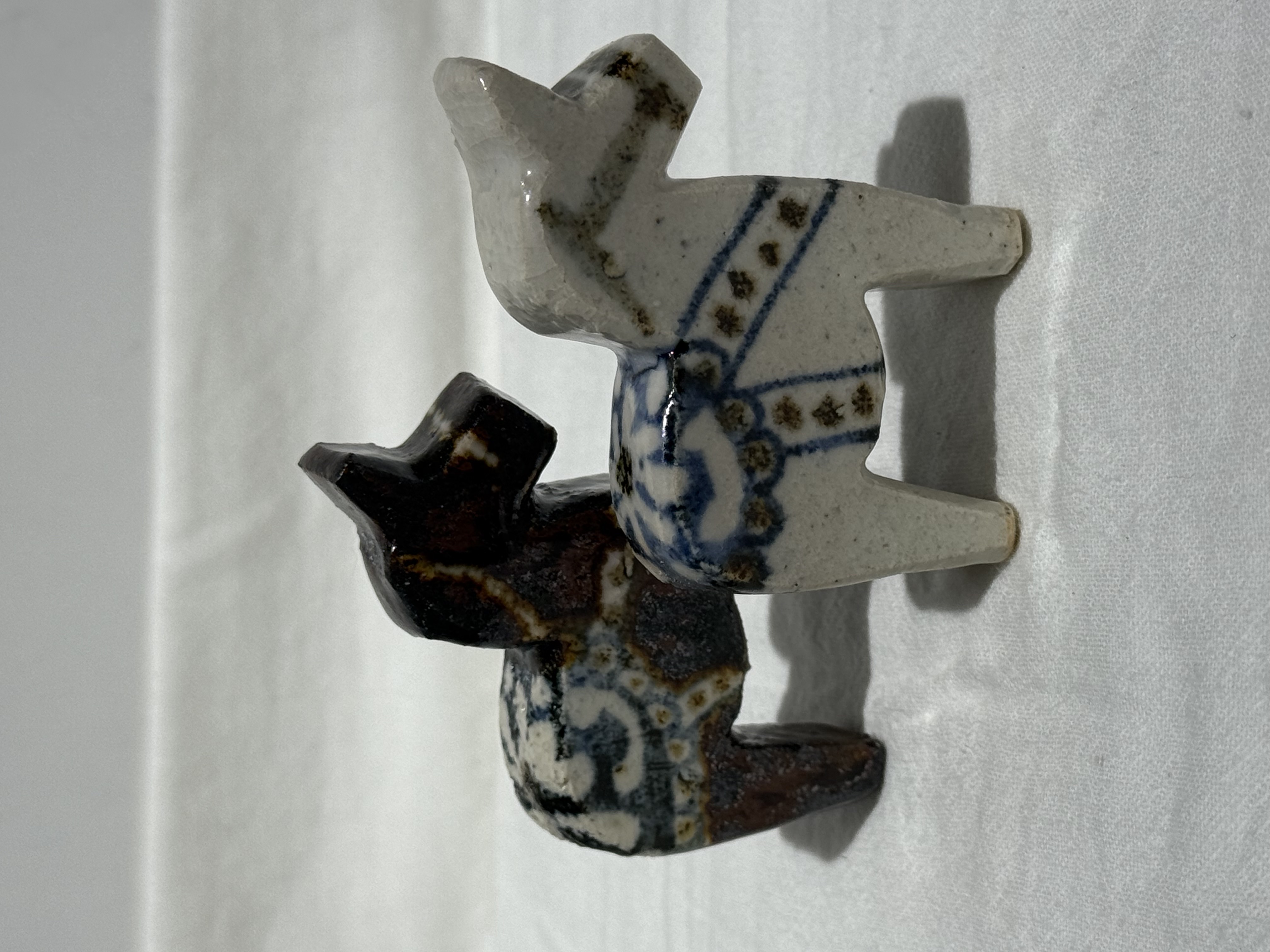 奥村陶房（奥村紳介） 北歐圖騰 立體馬 白色/棕色 擺飾 物件