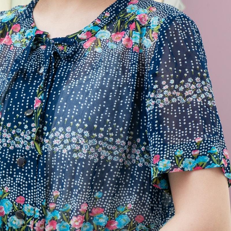 Vintage Japanese Spring Flower Field Pattern Chiffon Summer Dress (MT1840-5)