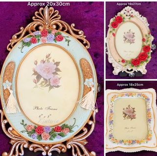 Victorian Vintage Ceramic Photo Frame with Stand
