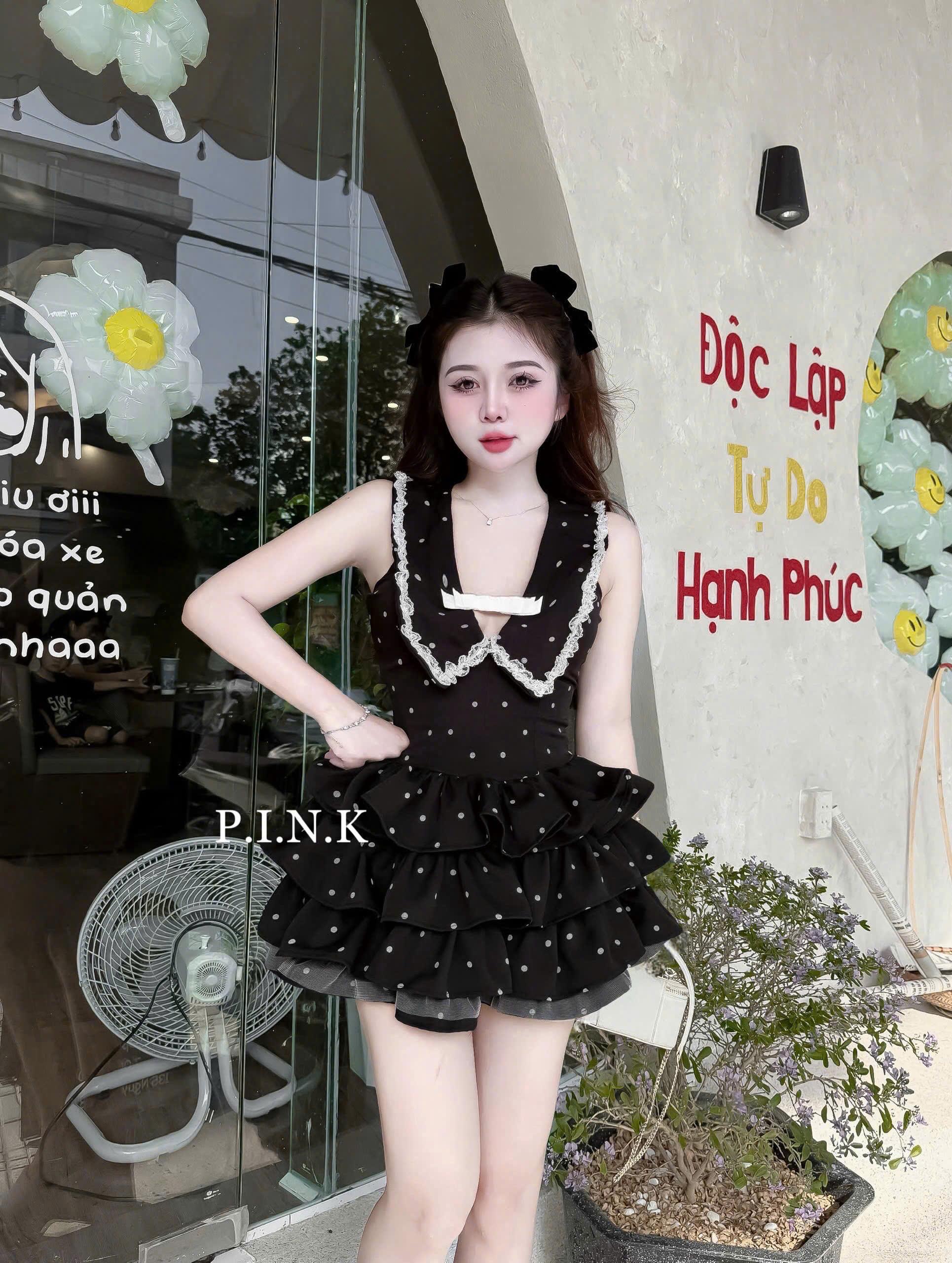 波點荷葉邊*甜美洛麗塔風两件套