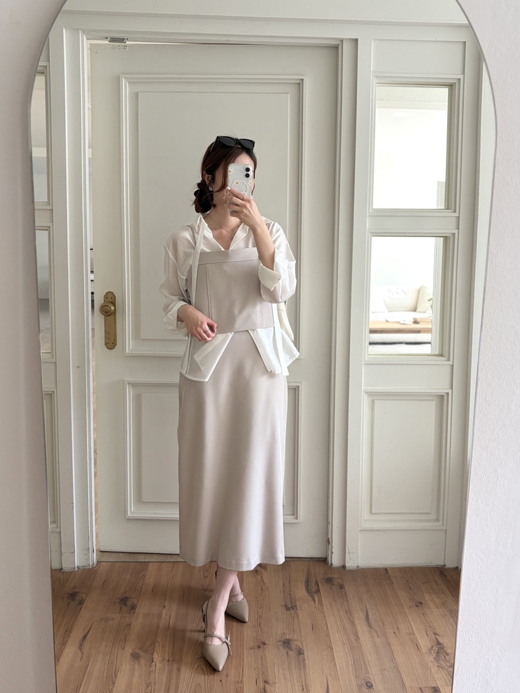 Tie Detail Sheer Blouse (Ivory)