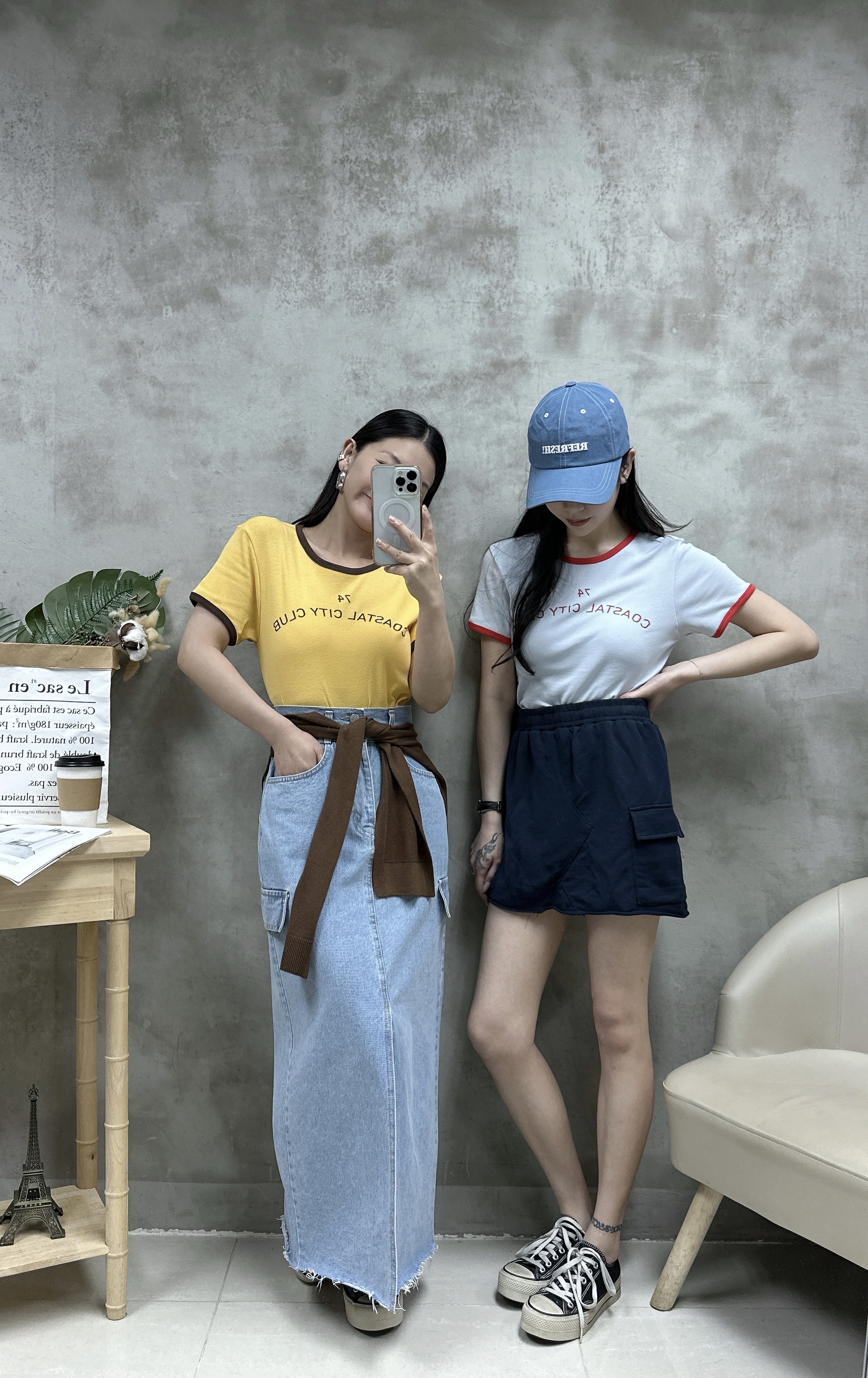 K07 拼色領Tee