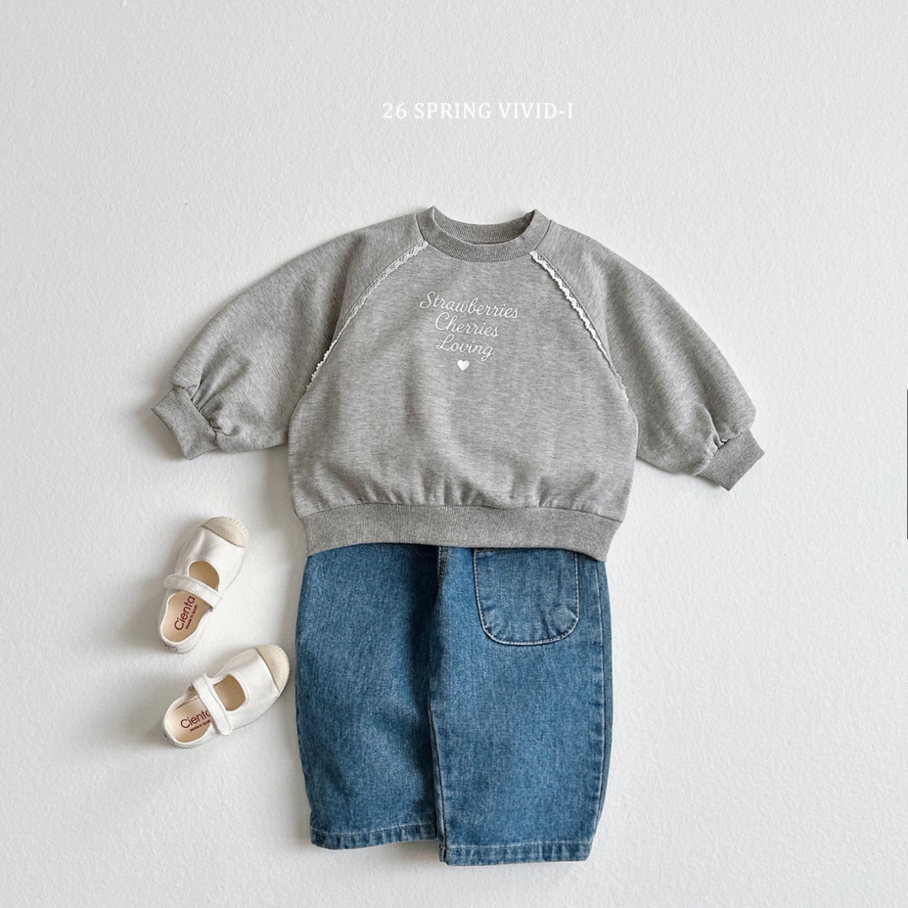 🌸預訂 韓國直送🌸🇰🇷VIVIDI三色英文印花蕾絲泡泡袖上下套裝