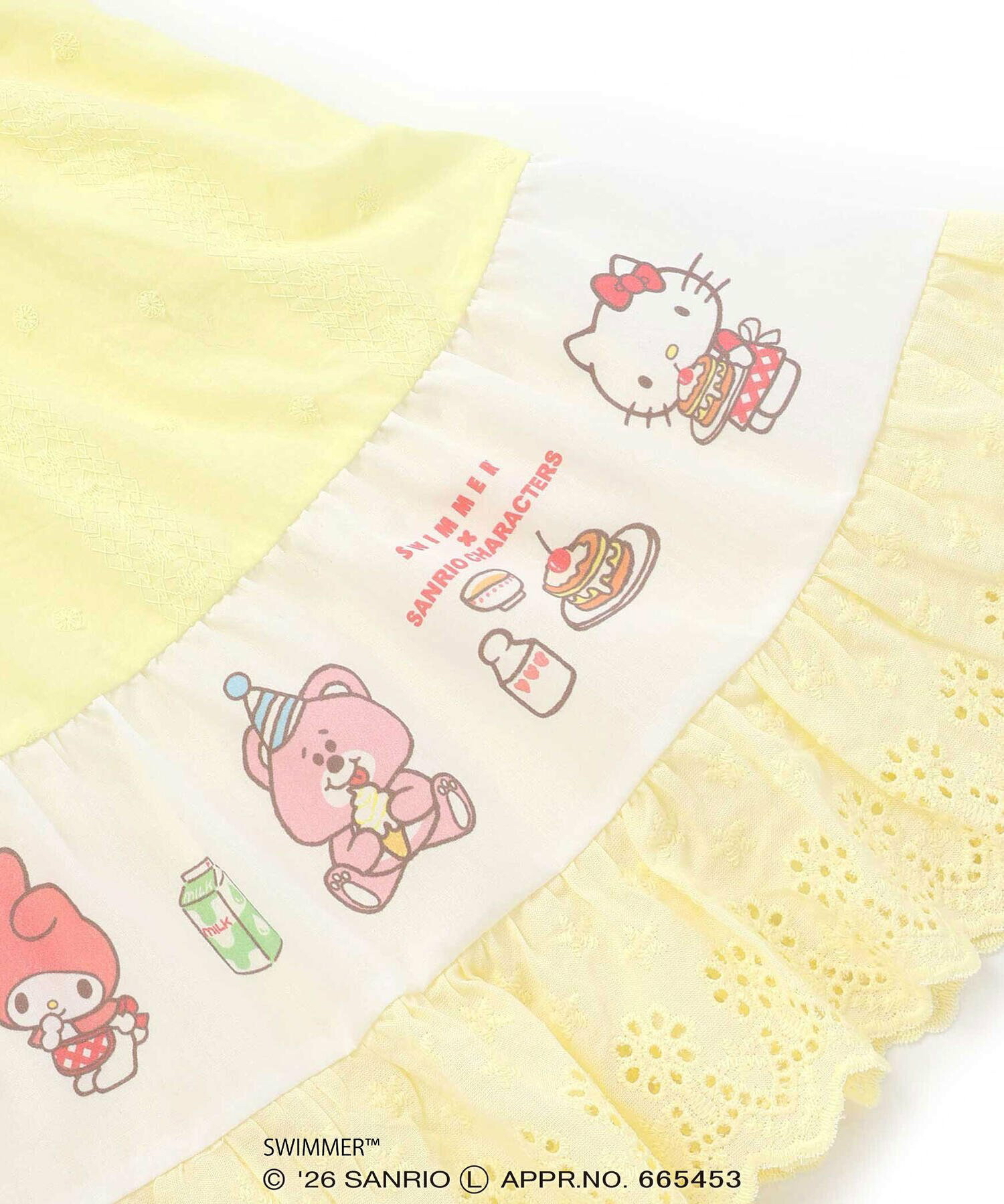 🇯🇵預訂 日本直送🇯🇵Slap Slip x Swimmer x Sanrio系列兩色人物印花蝴蝶結蕾絲短袖連身裙