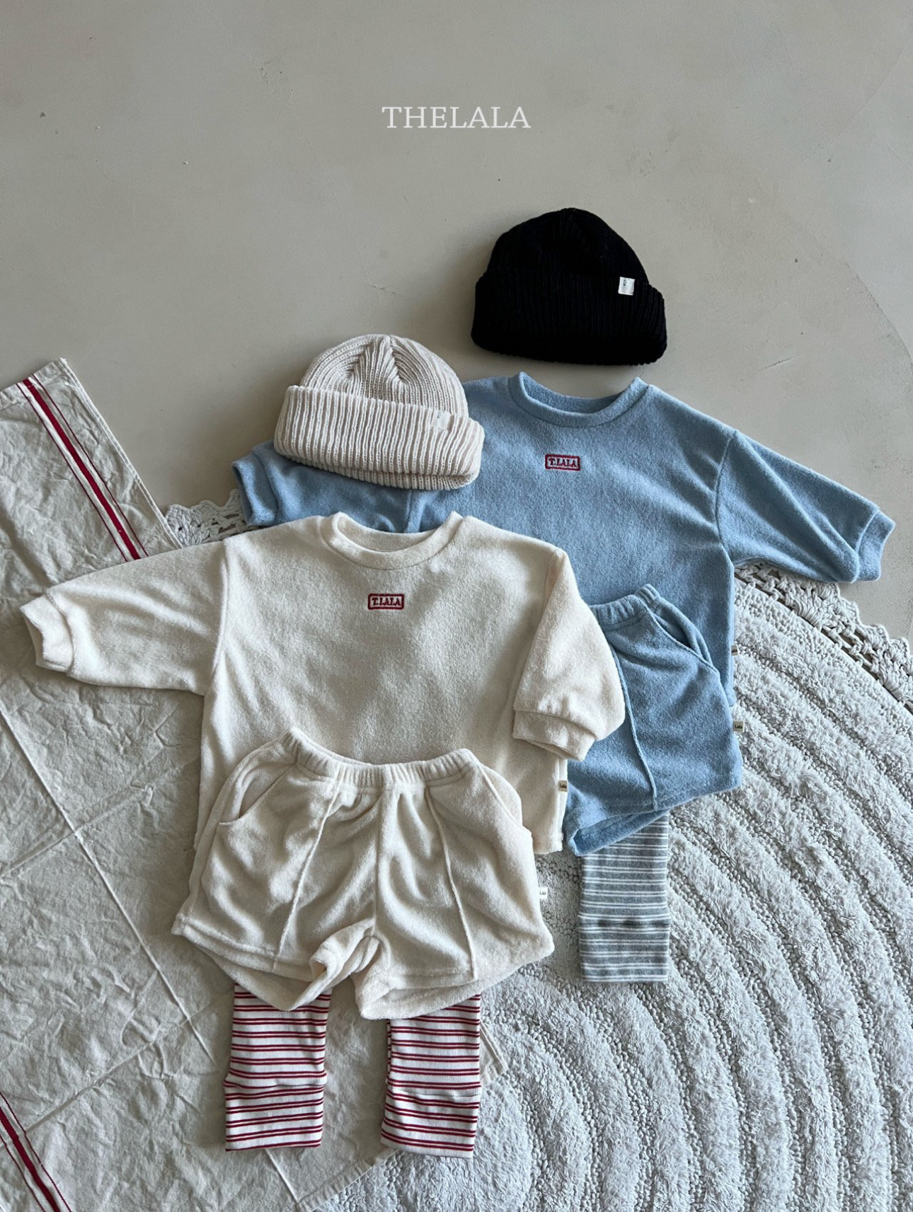 🌸預訂 韓國直送🌸🇰🇷THELALA兩色標誌刺繡章毛巾料上下套裝